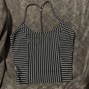 Striped Black and White Women's
Work out top